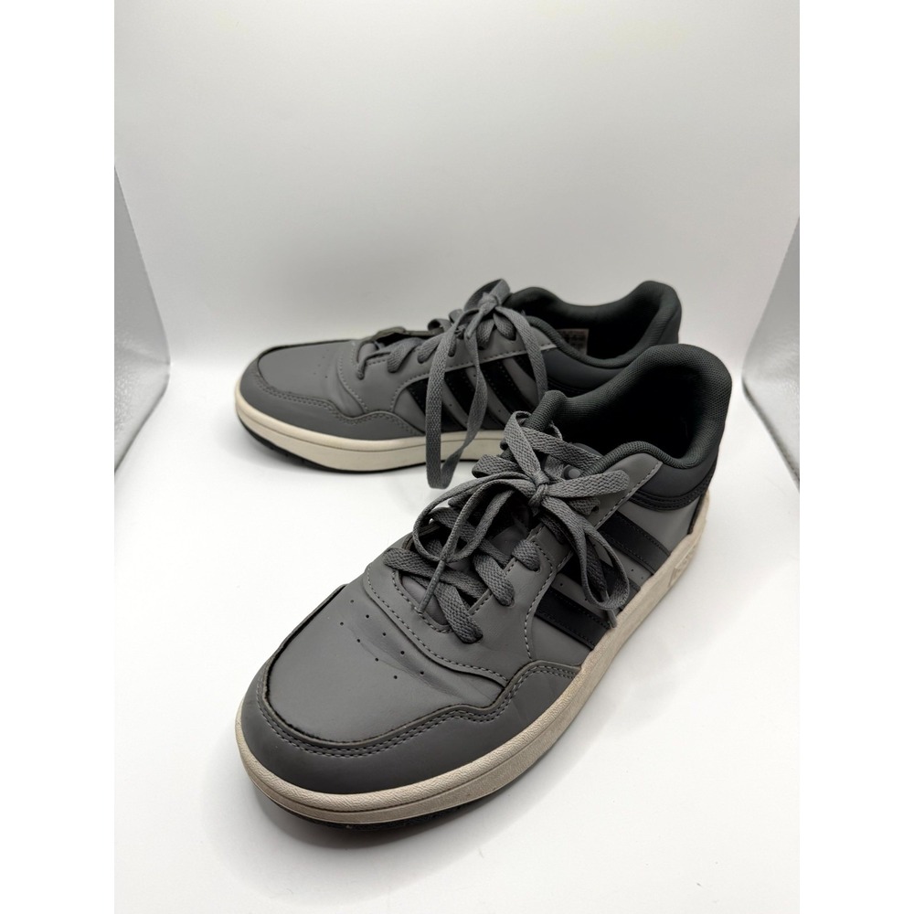 Adidas Hoops 3.0 IF7748 Kids 5.5 Sneaker Gray Leather Lace Up Basketball Shoes